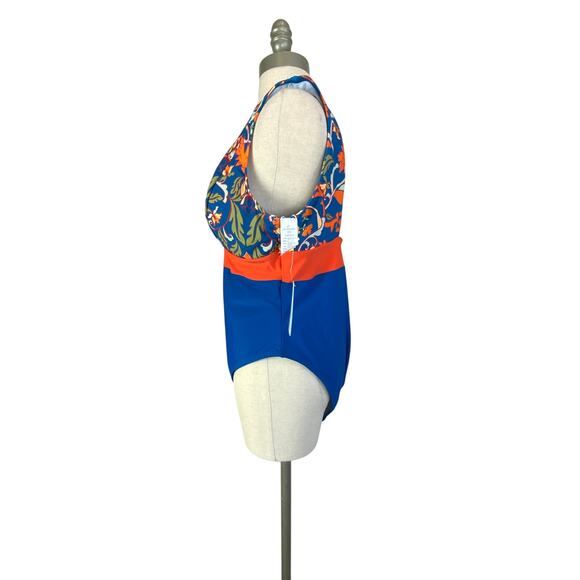 NWT- Cupshe Colorblock Plunging Tummy Control One Piece Swimsuit XL - Picture 5 of 9